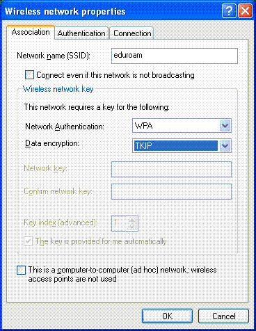 eduroam network properties