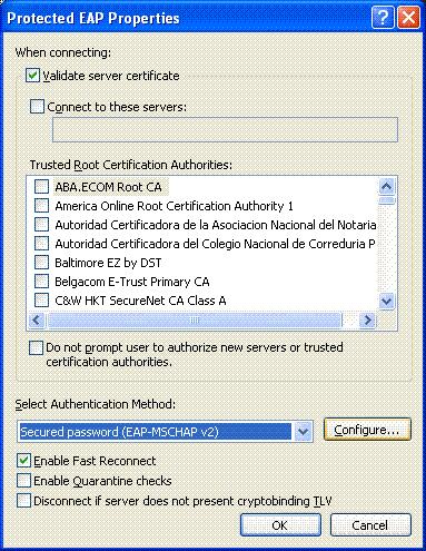 Protected EAP properties